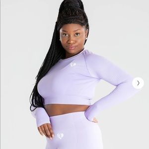 Lilac Power Seamless Long Sleeve Crop Top